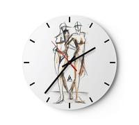 Reloj de Pared 30x30cm Reloj de Vidrio Dibujo Diseño Moda Silencioso Decorativo