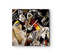 Reloj de Pared 30x30cm Reloj de Vidrio escultura moderna Silencioso Decorativo