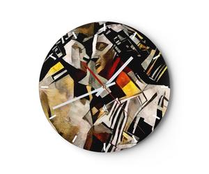 Reloj de Pared 30x30cm Reloj de Vidrio escultura moderna Silencioso Decorativo