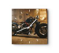 Reloj de Pared 30x30cm Reloj de Vidrio Harley-Davidson Moto Motor Silencioso
