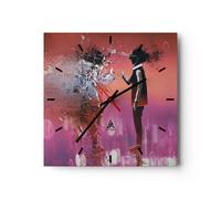 Reloj de Pared 30x30cm Reloj de Vidrio hombre moderno Silencioso Decorativo