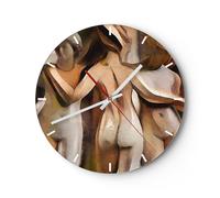 Reloj de Pared 30x30cm Reloj de Vidrio mujer acto escultura Silencioso