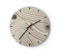 Reloj de Pared 30x30cm Reloj de Vidrio Piedras Figuras Arena Silencioso