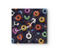 Reloj de Pared 30x30cm Reloj de Vidrio Placas vinilos gráficos Silencioso