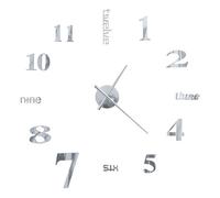 Reloj de pared 3d xxl diseño moderno plata ø100 cm