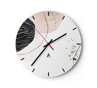 Reloj de Pared 40x40cm Reloj de Vidrio Abstracción Moderno Gráficos Silencioso