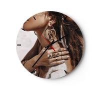 Reloj de Pared 40x40cm Reloj de Vidrio Arena Mujer Joyería Silencioso Decorativo