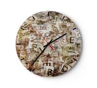 Reloj de Pared 40x40cm Reloj de Vidrio graffiti moderno Silencioso Decorativo