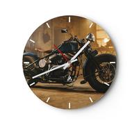 Reloj de Pared 40x40cm Reloj de Vidrio Harley-Davidson Moto Motor Silencioso