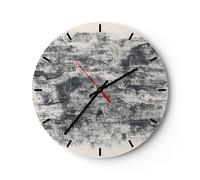 Reloj de Pared 40x40cm Reloj de Vidrio Negro Fondo Pintura Silencioso Decorativo