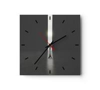 Reloj de Pared 40x40cm Reloj de Vidrio Puerta Hombre Luz Silencioso Decorativo