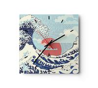 Reloj de Pared 40x40cm Reloj de Vidrio Rojo moderno tal vez Silencioso