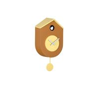 Reloj de pared con cuco Karlsson Grato con péndulo oscilante (Amarillo Ocre y Amarillo Suave)
