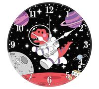 Reloj de pared con forma de dinosaurio astronauta, 30 cm - Reloj decorativo para niños