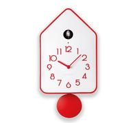 Reloj de pared con péndulo, diseño moderno, color rojo