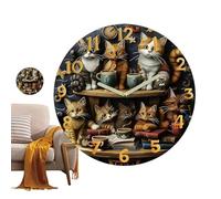 Reloj de pared de gato genérico | 30 cm retro decorativo silencioso, reloj y decorativo | para cuarto de baño, mesilla de noche, estante, casa, sala de estar, cocina, oficina y