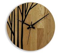 Reloj de pared de madera de roble, diseño moderno, silencioso, 50 cm