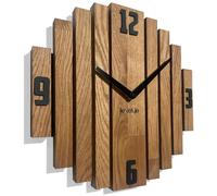 Reloj de pared de madera de roble, ideal para baño o salón, diseño moderno, diámetro de 30 cm, funcionamiento silencioso