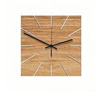 Reloj de pared de madera hecho a mano de 12 pulgadas, patrón único hecho a | Madera natural hecha a mano, patrones únicos, no hay dos iguales, acabado marrón rústico, para una construcción duradera