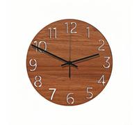 Reloj de pared de madera hecho a mano de 12 pulgadas, patrón único hecho a | Madera natural hecha a mano, patrones únicos, no hay dos iguales, acabado marrón rústico, para una construcción duradera