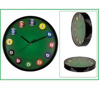 Reloj De Pared De Snooker-Billar Redondo 30,5cm Colorido Analógico