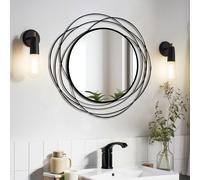 Reloj de pared decorativo, redondo, con marco de metal, de 60 cm de diámetro, ideal para espacios habitables