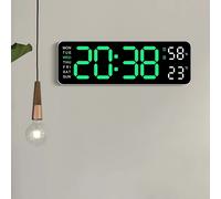 Reloj de pared Digital grande de 9 pulgadas, alimentado por USB, temperatura, humedad, semana, atenuador automático, reloj de mesa DST, despertador LED electrónico de 12/24H WG