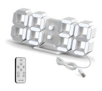 Reloj de pared digital LED 3D, pequeño despertador con mando a distancia, 25,2 cm, formato de hora 12/24 horas. Multicolor Medium