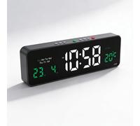 Reloj de Pared Digital LED, Despertador de Escritorio Moderno con Pantalla Grande,Temperatura,Luz Nocturna,Carga Tipo-C