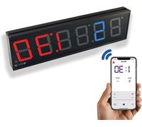 Reloj de pared digital – Temporizadores LED con control a través de una aplicación Bluetooth – Pantalla grande y función de intervalos