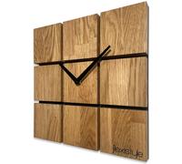 Reloj de pared Harmony, diseño moderno, roble negro, 30 cm