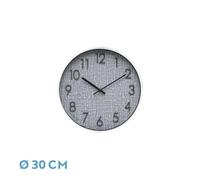 Reloj de pared HIGUERON blanco gris 30x30x0.6 cm movimiento continuo
