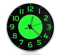 Reloj de pared iluminado de 30 cm, con mecanismo silencioso y alimentado por batería