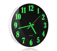 Reloj de pared iluminado, de 30 cm, silencioso y con alimentación por batería