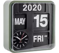 Karlsson Reloj de pared Mini Flip - verde/negro - 24 x 24 x 10 cm - cuadrado - plástico - Reloj de pared moderno - Reloj de pared