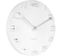 Reloj de pared Karlsson "On The Edge", color blanco, con manecillas cromadas