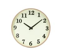Reloj de pared "Lisbon" Ø30x5cm con agujas de movimiento continuo color madera y vainilla (pila AA no incluida)
