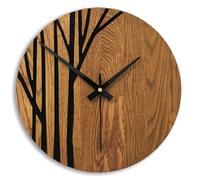 Reloj de pared moderno de madera de roble