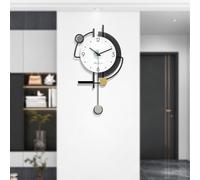 Reloj de pared moderno, minimalista, silencioso, con movimiento de cuarzo, de 60x33 cm, en blanco y negro