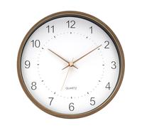 Reloj de pared "Monquey" Ø35x5cm con agujas de movimiento continuo color madera oscura y blanco (pila AA no incluida)