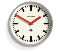 NEWGATE® Luggage Reloj de Pared | Reloj Moderno de estación de Metal Retro | 30cm | Caja metálica galvanizada Profunda con manecillas Rojas | Estilo Vintage contemporáneo para Cocina, salón u Oficina