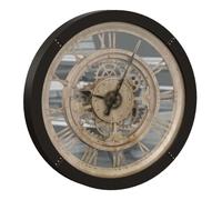 Atmosphera Reloj de pared Ivy mecánico 61 cm negro diseño contemporáneo para salón y comedor