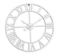 Relaxdays Reloj de pared con cifras romanas blanco