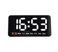 Reloj de pared, reloj digital de pantalla grande con pantalla de temperatura para sala de estar, reloj despertador multifuncional sin batería (morado)