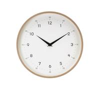 Reloj de pared "Ricoti" Ø30x4,5cm con agujas de movimiento continuo color madera y blanco (pila AA no incluida)