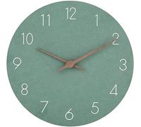 Reloj de pared silencioso sin tictac, 30,5 cm, grande, moderno, de madera, verde, vintage, retro, rústico, para niños, cocina, dormitorio, ducha, exterior, jardín, oficina, sala de estar