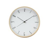Reloj de pared "Spider" Ø30x5cm con agujas de movimiento continuo color madera y blanco (pila AA no incluida)