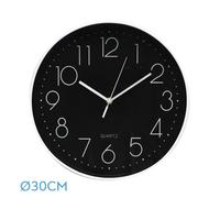 Abrila Tiempo Blanco-Negro - Reloj De Pared 30 Cm