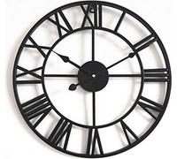 Reloj de pared Unyqoos® de 40 cm – Metal, movimiento de cuarzo silencioso sin tictac, números romanos, funciona con batería (1 pila AA, no incluida), ideal para salón, cocina y oficina