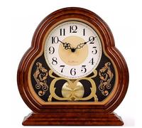 Reloj de repisa a pilas, reloj de repisa de madera con movimiento silencioso, reloj de mesa vintage sobre repisa de chimenea para sala de estar, oficina, escritorio, estante y decoración del hogar